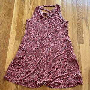 Maurices Pink Patterned Midi Dress